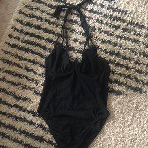 Black one piece swim